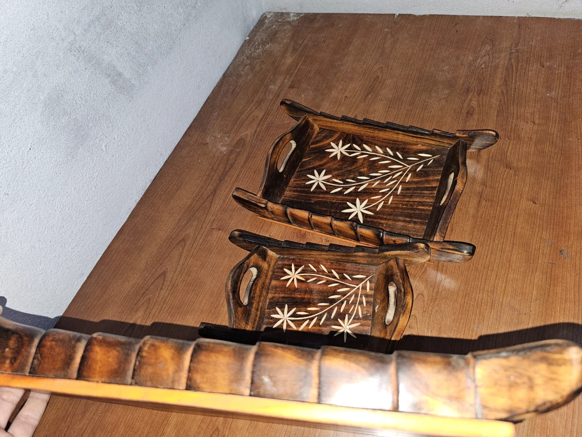 Wooden Serving Tray Set- Wooden Trays for Kitchen/Table & Home