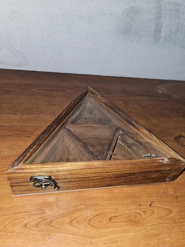 Wooden Home Decor Sheesham Wood Triangular Shaped Utility/Masala Spice Box