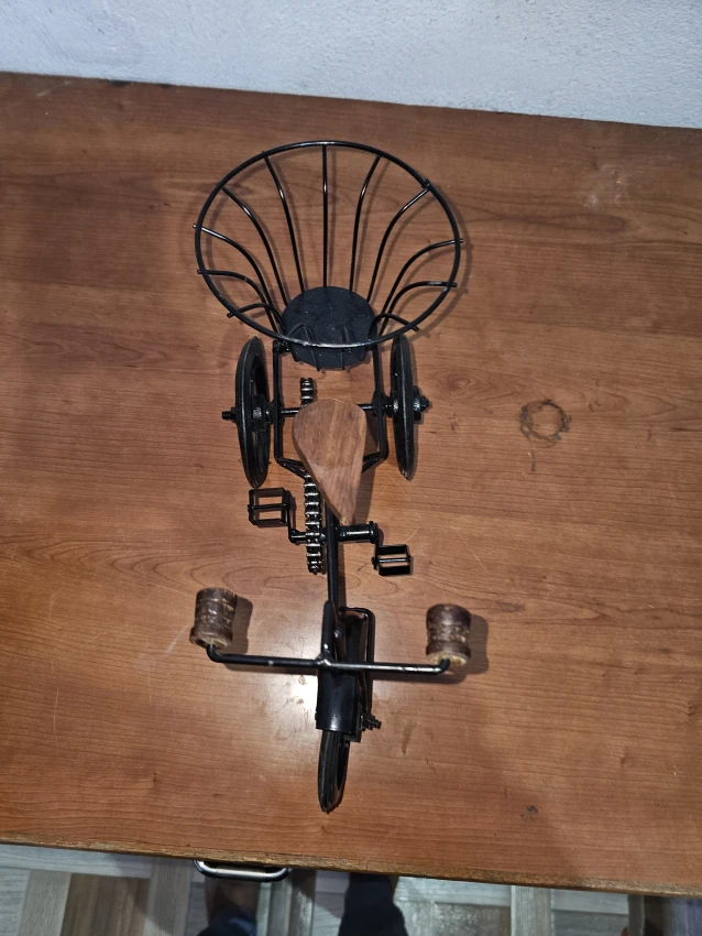 Antique decorative metal cycle flower pot