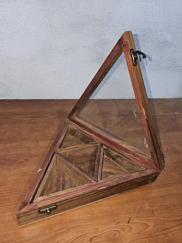 Wooden Home Decor Sheesham Wood Triangular Shaped Utility/Masala Spice Box
